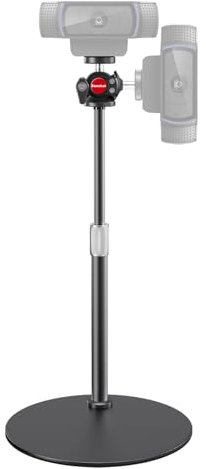 Borenbuir Webcam Stand for Desk with 360° Ballhead, Heavy Base Height Adjustable Compatible with Logitech Webcam C920 C922 Brio 4K, and Other Webcam with 1/4 Thread for Live Streaming/Video Calling