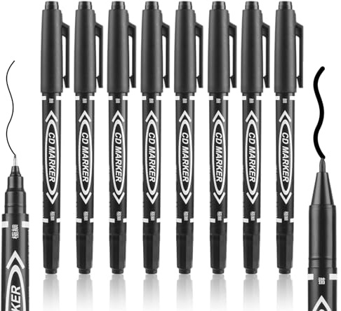 Black Fineliner Permanent Marker Pens - 10 Pack Black Fine Liner Pens for Art Drawing - Quick Drying & Waterproof Pen Working on Paper, Wood, Fabric for Doodling, Colouring, Office School Supplies