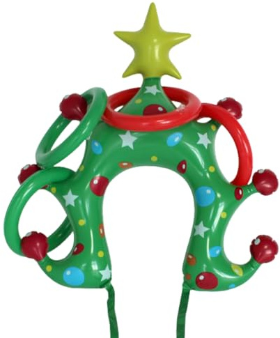 Chapeaux De Lancement D'anneau d'arbre pour Les Gonflables, Lancer De Bague De Noël, 17,72x20,47 Pouces Design, Jeux De Fête des Vacances,