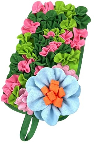 Tapis de recherche de nourriture pour rongeurs Lapins Jouet floral stimulant Favorise un comportement naturel et une mastication sûre. Tapis d'activité de recherche de nourriture pour lapins En tissu