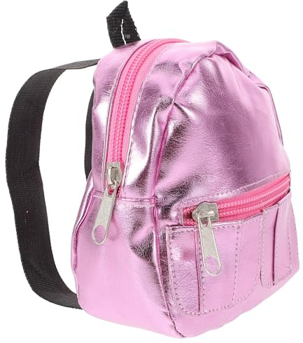 LABRIMP Mini Doll Backpack for Dolls Pink School Bag Ornament Mini House DIY Accessory with Charming Design for Storage and Play