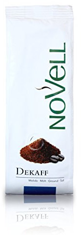 NOVELL - Caffè Decaffeinato Macinato 100% Arabica 1kg | 4 Sacchetti da 250g | Tostatura Media | Decaffeinato | Per Moka e altre caffettiere | Arabica