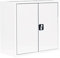 Flügeltürenschrank komplett montiert weiß 75x80x38cm Metallschrank abschließbar Lagerschrank Aktenschrank 1 Fachböden 530307