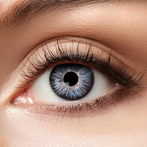 Zoelibat farbige Kontaktlinsen blau ohne Stärke, Tone07, 1 Paar Linsen für 12 Monate, weiche Monatslinsen natürlich aussehend