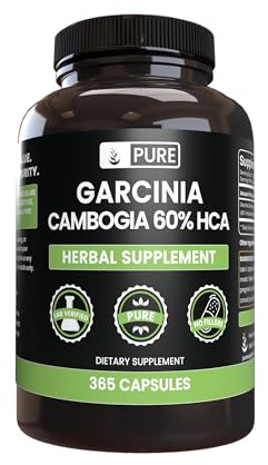 PURE ORIGINAL INGREDIENTS Garcinia Cambogia, No Magnesium or Rice Fillers, Always Pure, Lab Verified (365 Count)
