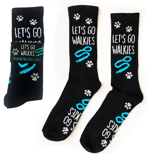 1 Pair Dog Walking Socks - Great Gift For Dog Lovers/Walkers - Let's Go Walkies hiking quaility calf socks