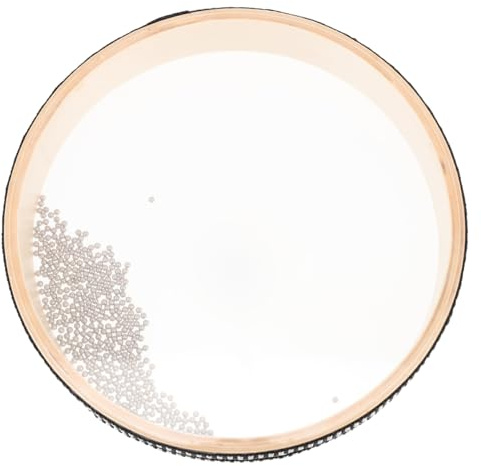 Vaguelly Strumenti musicali Tamburi Ocean Drum, 8 pollici Sea Wave Bead con teste trasparenti, strumento a percussione a mano oceano per bambini, adulti strumenti musicali s
