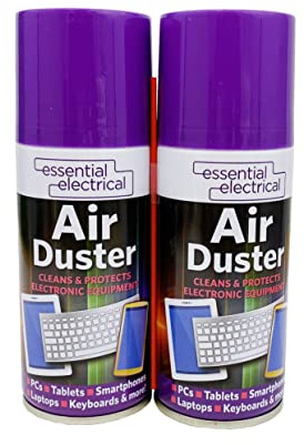 Air Duster Spray - 2 Pack of 200ml Cans for Electronics and Sensitive Equipment for Laptop Tablets Keyboards Smartphones Cameras, Compressed Gas Cleaner Protector Easy & Fast Power cleanup