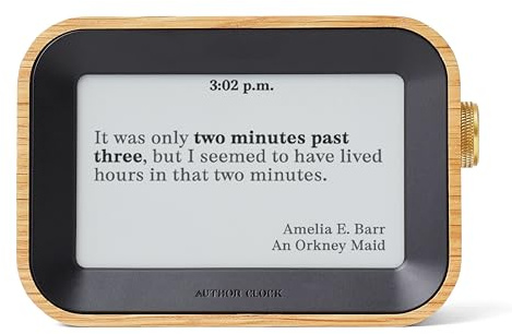 Author Clock – Literary Clock that Tells Time Using Book Quotes | Unique Gift for Book Lovers | New Quote Every Minute | Vol 1, Small
