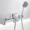 Bath Taps with Shower Attachment, Deck Mounted Bath Mixer Tap with Handheld Shower Head and 1. 5M Hose, Modern Single Lever Bath Shower Filler Mixer Tub Tap, Chrome Brass Tub Taps for Bathtub