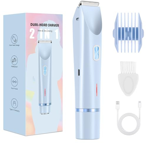 Brigin Afeitadora Mujer,2 en 1 Upgrade Profesional Rasuradora Mujer con estación Recargable USB,Afeitadora Eléctrica para Sin Dolor, fácil de Limpiar, Impermeable IPX7