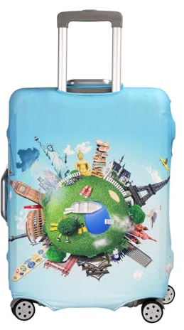 nbnhxnff Travel Luggage Cover Protector Stretchable,Washable&Anti-Scratch,Fits 18-32 Inch case (Blue goes on a trip, L(26-28 inch))
