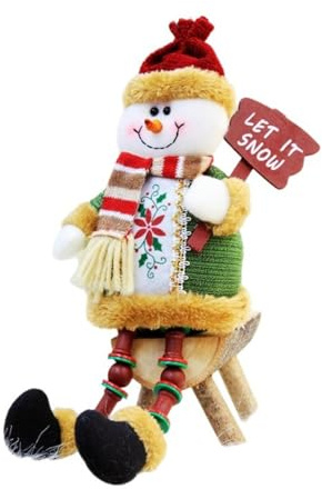 X-Institute Figurines De Renne en Peluche sur Le Thème Noël Bonhomme Neige Décorations Table pour La Maison Le Bureau Et Les Figurines Noël en Tissu Doux Décorations Fête
