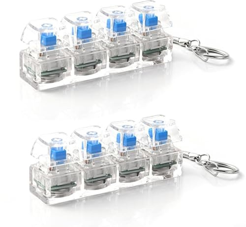 CNANRNANC 2 piezas Teclado Fidget, Teclado antiestrés, Dispositivo Fidget de teclado RGB compacto con cuatro botones pulsables y luz visual para el manejo del estrés diario (2X blanco)