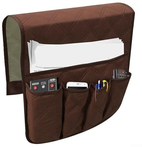 Organizador de bolsillo lateral para sofá con bolsillos, almacenamiento para reposabrazos para mando a distancia y revistas, bolsa colgante para silla y bolsa de accesorios reclinable para sala de