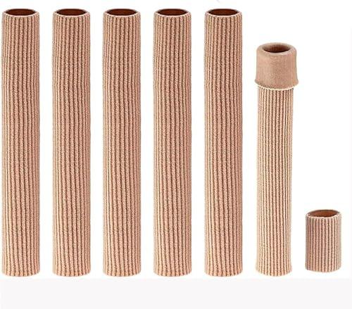 Angzhili 5Pcs Finger Toe Sleeve Tubes/Open Toe Tubes Bandage Sleeves Protectors Silicone Gel Tube Finger Protector Compression Cushion Brace for Bunion Hammer Toe Callus Corn Blister (15 * 2.5 cm)