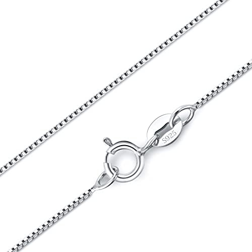 DALARAN Silver Chain for Women 16 Inch Sterling Silver Box Chain Necklaces 40cm