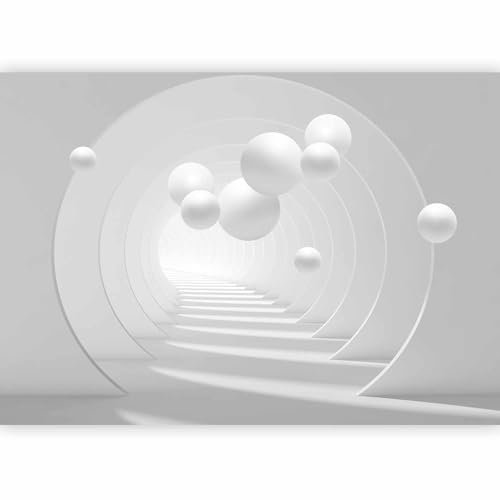 murando Photo Wallpaper 3D Effect 343x256 cm - Peel and Stick Self-Adhesive Foil Print Wall Mural Ball Tunnel Grey a-C-0101-a-a