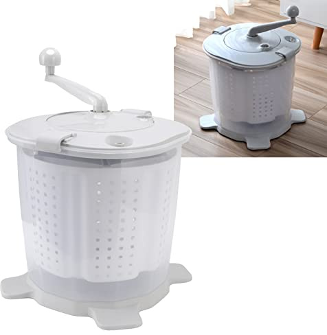 Washing Maching, Hand Crank Washing Machine Manual Washer with Detachable Wash Basket Portable Washing Maching 1200rpm Rotating Speed & Fast Dehydration Easily Washer for Dormitory Apartment Camping