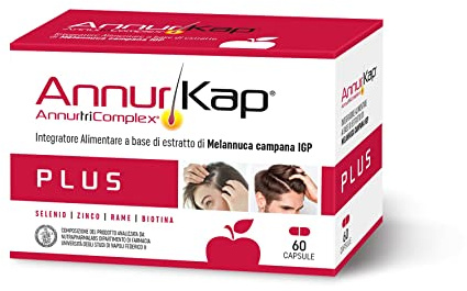 Annurkap PLUS Integratore Annurtri Complex | per Rinforzare e Far Crescere i Capelli | Crescita Capelli e Anticaduta | 60 Capsule