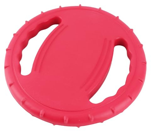 Hztyyier Disque Volant pour Chien, Dents Flexibles Grinçantes Nettoyant Disque Volant Jouet de Sport pour Chien en Caoutchouc Naturel Léger pour Lac (Rouge)