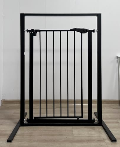 Zanbeel Extra Tall Baby Safety Gate 100cm, Auto Close Pet Dog Barrier, Pressure Fit Child Gate for Stairs & Doorways, Easy Install Toddler & Pet Safety Gate with Double Lock