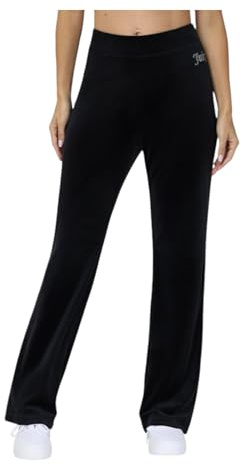 Juicy Couture Women's Bling Velour Track Pants (US, Alpha, X-Large, Regular, Regular, Black)