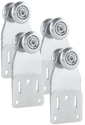 TENDAGGIMANIA Carrucola Ruote per Cancello Scorrevole e Porte in Ferro Zincato -Peso Supportato: 35 KG MAX -Set 4 PZ Puleggia Carrucola a 2 Cuscinetti Ideale per scorrimento Teli in PVC e Tessuto