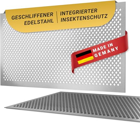 DeinLichtschacht – Lichtschachtabdeckung Edelstahl – Mit Insektenschutz - Verschiedene Muster - Rostfrei & langlebig – Begehbar – Einfache Montage – Hochwertiges Design & Funktion – Made in Germany