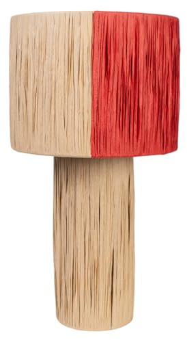 LAMPARA BASE NATURAL PANTALLA COLORES CUERDA