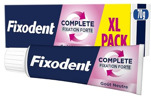 Fixodent Crème Adhésive Complete, Pour Prothèses Totales et Partielles, Goût Neutre, Tenue Et Confort Tout Au Long De La Journée, 70ml