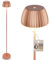 BRILONER - Riffle LED Stehlampe kabellos IP44 mit Touch, dimmbar, Memoryfunktion, Akku tauschbar, Akku Stehleuchte, Leselampe, Wohnzimmerlampe, German Design Award Winner, 19x124 cm, Kupferfarben