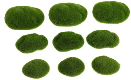 DIYEAH 50 Piezas Simulación De Piedra De Musgo Musgo Falso Artificial para Jardín Maceta Fiesta Ovalado