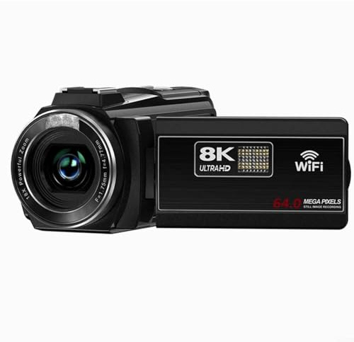 URPIZY Caméra vidéo numérique 8K avec capteur CMOS 64 MP 18X zoom numérique vision nocturne pour caméscope 4K 60FPS IPS écran tactile pour enregistrement de vlogging (is noir)