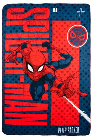 Couverture Plaid pour Enfants, pour Spiderman Fan, Doublure en Polaire Douce pour Garçon, Idée Cadeau, Gadget, Super Doux, Rouge
