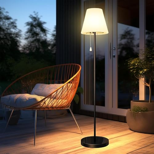 Bawoo Lampe Solaire Sur Pied Pour ExtéRieur Avec Capteur de LumièRe, étanche IP65, Rechargeable Par USB, Intensité Variable En Blanc Chaud Et Rgb, Lampe Sur Pied Sans Fil Pour Terrasses ﻿