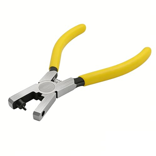 1 Pc Leather Hole Punch Tool 2 mm, Belt Hole Puncher for Leather and Watch Bands, Small Hand Punch for Belts, Shoes, Collars, Rubber and Canvas DIY Repair (Yellow)