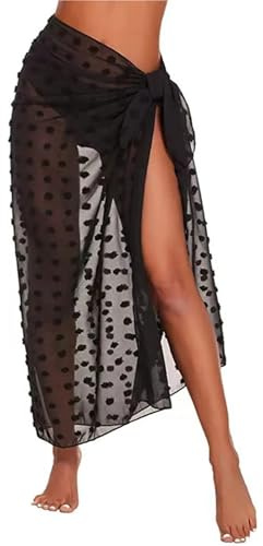 Bikini omlottkjol lång sommar sexig strandkjolar kvinnor bär chiffong omlottkjol handduk lång sarong täcka bikini halsduk, 19, one size