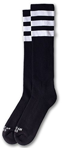 American Socks Back in Black - Knee High - Sportsocken für Männer und Frauen, Crossfit-Socken, Padelsocken, Laufsocken, Fahrrad-, Fahrrad- und Skatesocken.