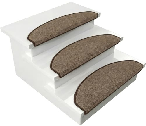 casa pura® London Tappetini per Scale e per gradini per Uso Interno, Disponibili singolarmente o in Confezione da 1 Pezzi, Marrone Chiaro