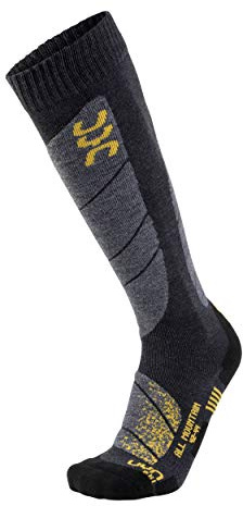 UYN Wintersports, Calze Tecniche Da Sci Uomo, Anthracite Melange/Yellow, 42-44