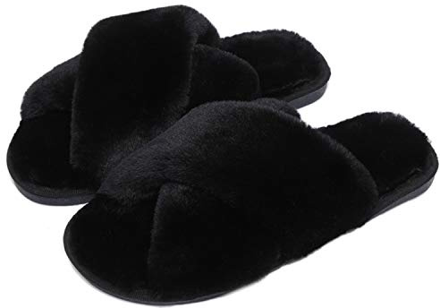 Fadezar Pantofole Peluche Donna Ciabatte da Casa Comode Invernali Moda Scarpe Sandali Slippers