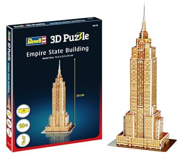 Revell 3D Puzzle Empire State Building I Farbige Nachbildung des ikonischen Wolkenkratzers I 120 Teile I 2 Stunden Bauspaß für Kinder und Erwachsene I Ab 10 Jahren