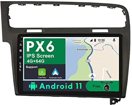 JOYX Android 10 Bilradio för golf 7 (2013-2018) - [4G64G] - gratis Canbus bakre kamera - 2 DIN - IPS 10,1 tum - stöd dab rattkontroll BT4.0 WLAN Carplay 4G 4K-Video HDMI AHD-kamera