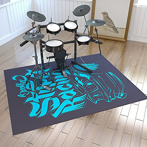 gdt Alfombra para Batería, Antideslizante Lavable, Manta para Batería para Batería ElectróNica Jazz Bass Drum Snare Alfombrilla Rectangular para Instrumentos/A / 160x200cm