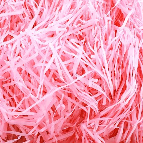 DIVINA VITAE Pink Crinkle Paper Shredded Tissue Paper for Gift Box Filling, Basket Filler, Gift Packaging Decorations