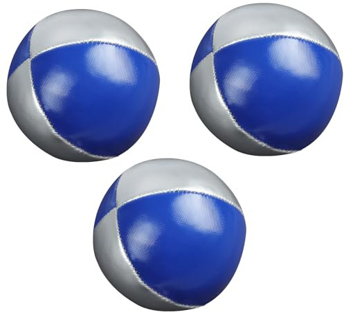 Jonglierbälle Kinderfür Erwachsene mit Aufbewahrungsbeutel, Zirkus Spielzeug für Anfänger Professionelles, 3 Stück Set Juggling Balls (5 X 5cm, 60g, Splitter-Blau)