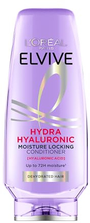 L’Oréal Paris Elvive Hydra Hyaluronic Moisture Locking Conditioner, with Hyaluronic Acid, for Dry & Dehydrated Hair, Suitable for all hair textures, 300ml