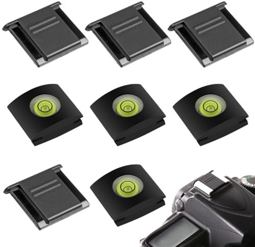 KEQAR 8 piezas Nivel de burbuja, Protección, Protector Zapata Flash para Cámaras, Cubierta Hot Shoe, Tapa Zapata de Cámara, Protector de Montaje de Flash, Tapa para Hot Shoe, Accesorio de Cámara Flash