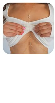 TELAIN Cadena de Cuerpo Dorada Con Diseño Elegante, Cadena Corporal Con Cristales Y Estrellas, Cadena De Cintura Para Mujeres, Accesorio De Moda Para Ocasiones Informales Y Festivas